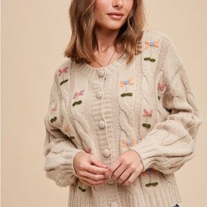 Embroidered light pink  Sweater